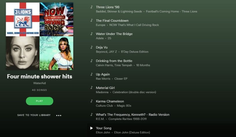 Su israfına karşı savaşan bir Spotify çalma listesi